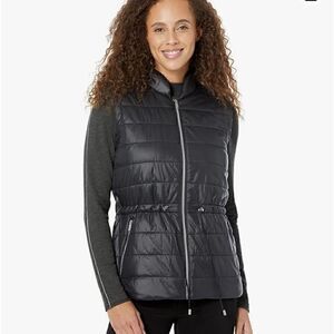 Calvin‎ Klein Puffer Vest Womens XS packable light Black adjustable waist zip up
